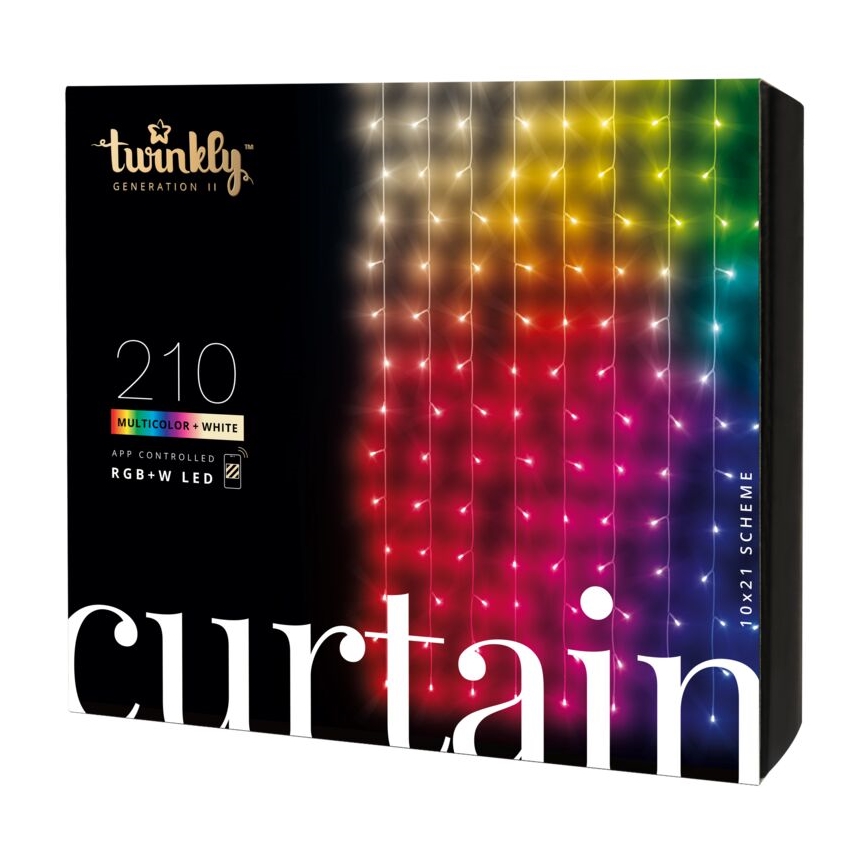 Twinkly - LED RGBW Aptumšojams Ziemassvētku āra aizkars CURTAIN 210xLED 6,1m IP44 Wi-Fi
