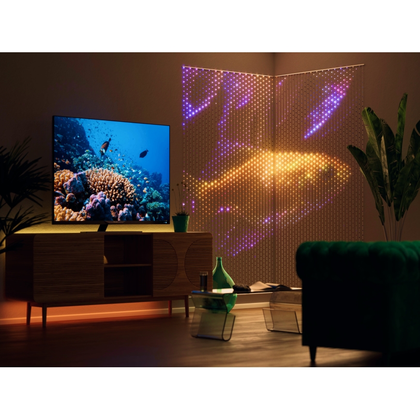 Twinkly - LED RGB Aptumšojama Ziemassvētku aizkars MATRIX 480xLED 1x1 m Wi-Fi