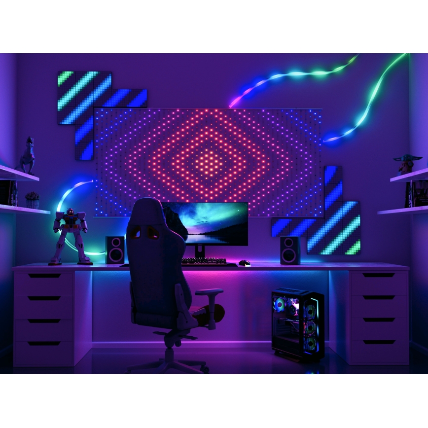 Twinkly - LED RGB Aptumšojama Ziemassvētku aizkars MATRIX 480xLED 1x1 m Wi-Fi