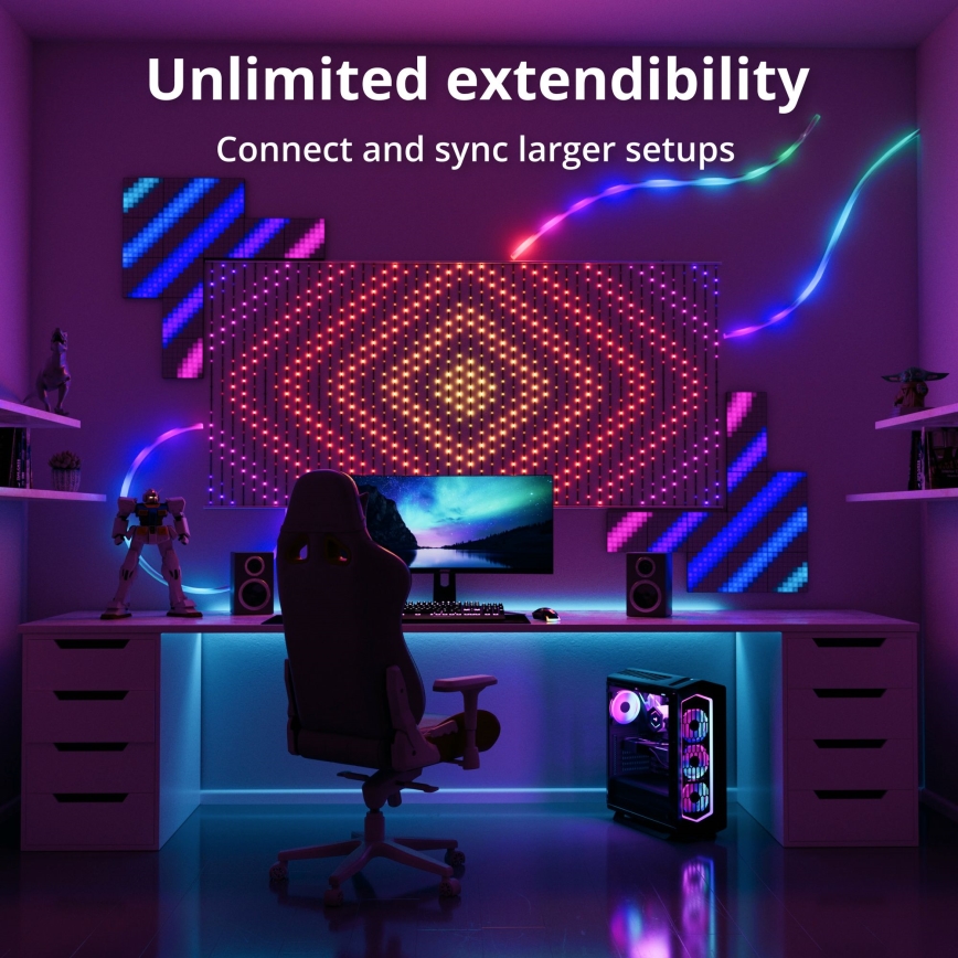 Twinkly - LED RGB Aptumšojama Ziemassvētku aizkars MATRIX 480xLED 1x1 m Wi-Fi