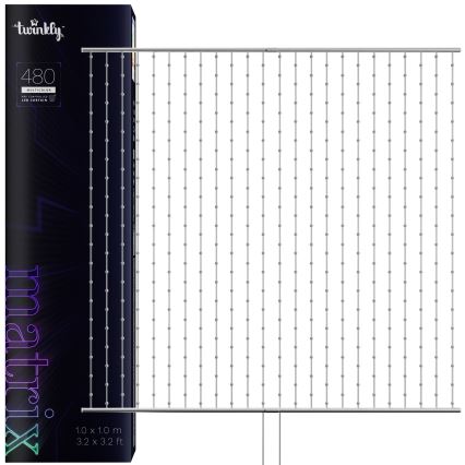 Twinkly - LED RGB Aptumšojama Ziemassvētku aizkars MATRIX 480xLED 1x1 m Wi-Fi