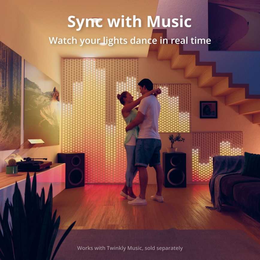 Twinkly - LED RGB regulējams Ziemassvētku aizkars MATRIX 480xLED 1x1 m Wi-Fi