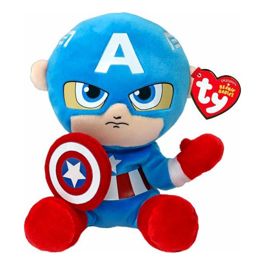 TY - Plīša rotaļlieta SOFT CAPTAIN AMERICA Marvel 15 cm