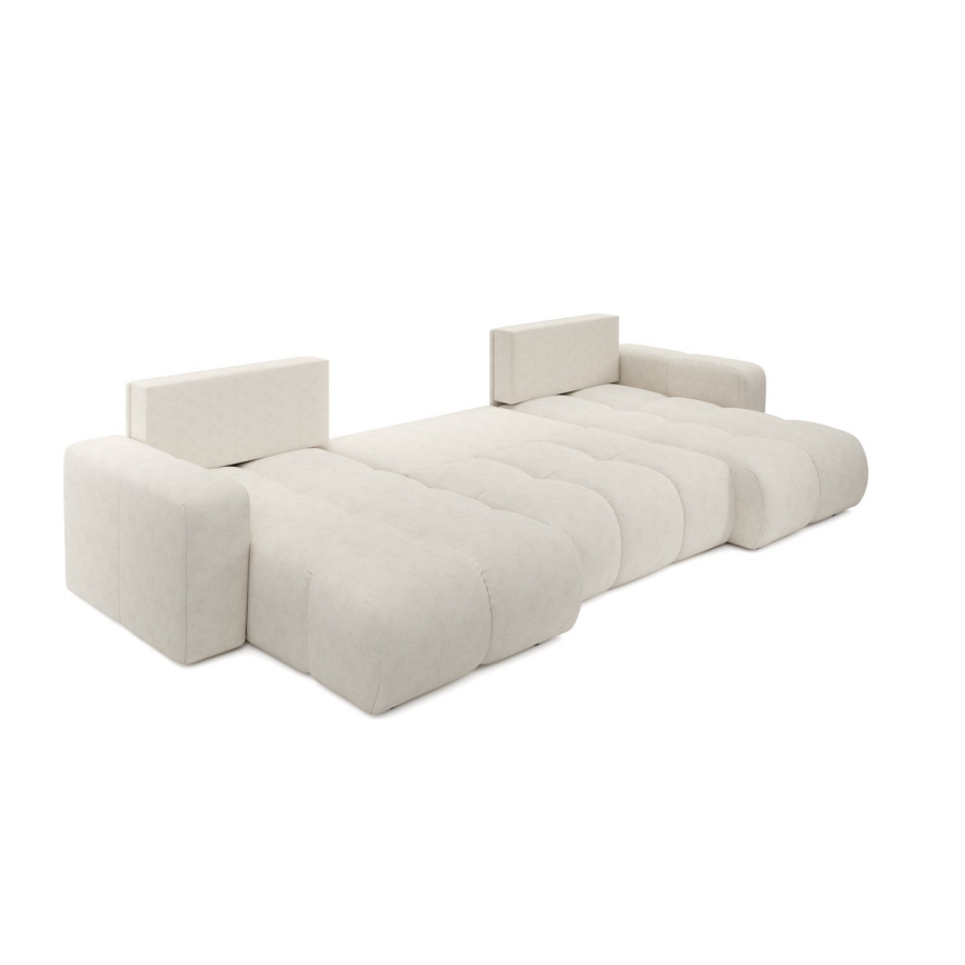 U formas izvelkams stūra dīvāns ar uzglabāšanas nodalījumu ALMADA, bēšs