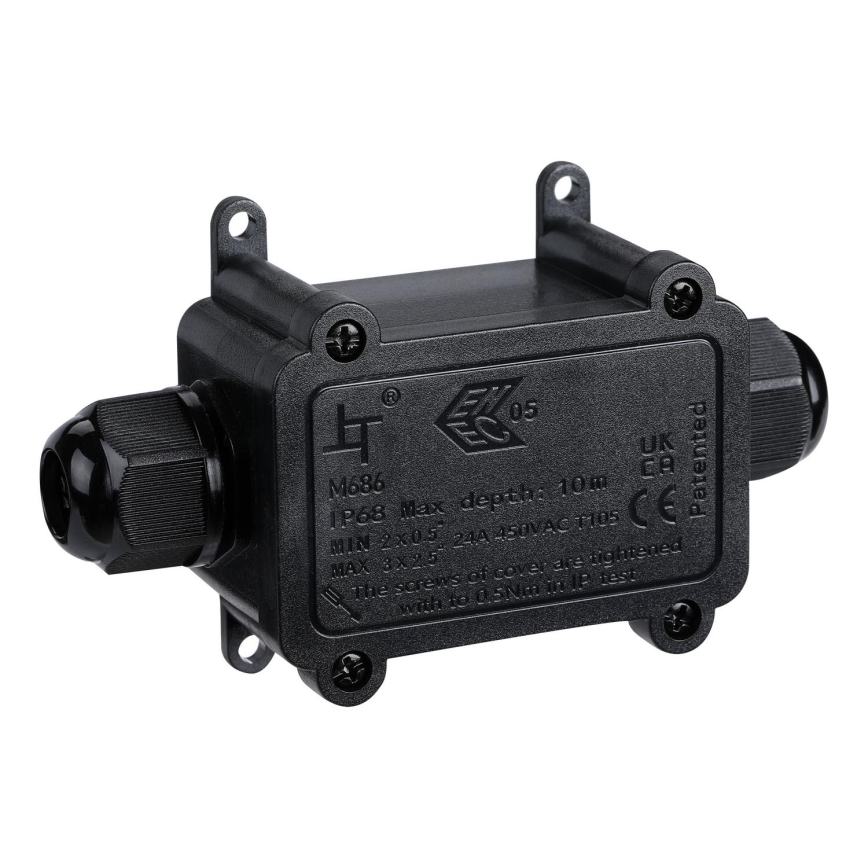 Ūdensizturīga sadales kaste 24A/230V IP68