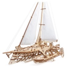 Ugears - 3D koka mehāniskā 3D puzle Buru laiva Merihobus trimarāns