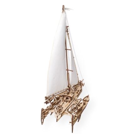 Ugears - 3D koka mehāniskā 3D puzle Buru laiva Merihobus trimarāns