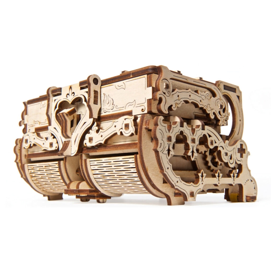 Ugears - 3D koka mehāniskā puzle Antīka rotaslietu kastīte
