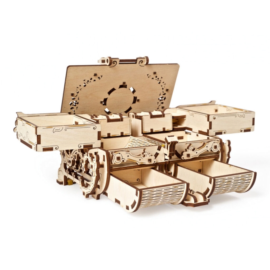 Ugears - 3D koka mehāniskā puzle Antīka rotaslietu kastīte