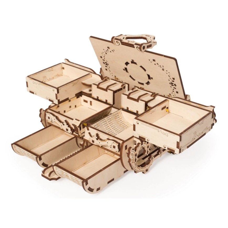 Ugears - 3D koka mehāniskā puzle Antīka rotaslietu kastīte