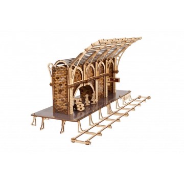 Ugears - 3D koka mehāniskā puzle Harija Potera vilciena platforma