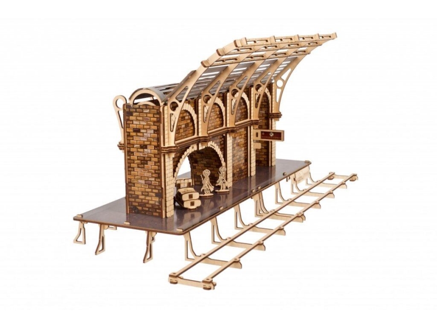 Ugears - 3D koka mehāniskā puzle Harry Potter vilciena platforma