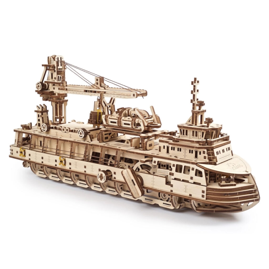 Ugears - 3D koka mehāniskā puzle Pētnieciskais kuģis