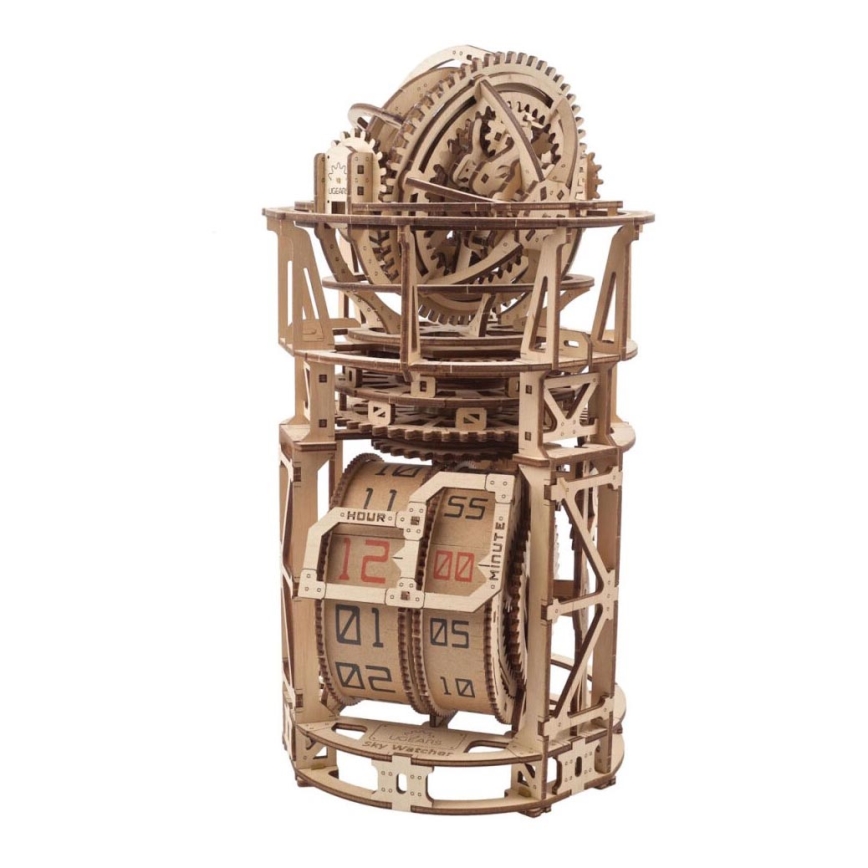 Ugears - 3D koka mehāniskā puzle Pulkstenis ar turbulonu