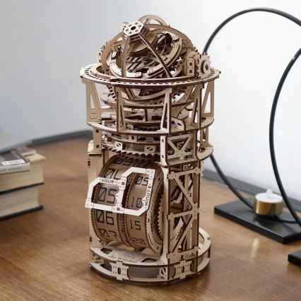 Ugears - 3D koka mehāniskā puzle Pulkstenis ar turbulonu