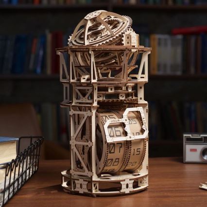 Ugears - 3D koka mehāniskā puzle Pulkstenis ar turbulonu