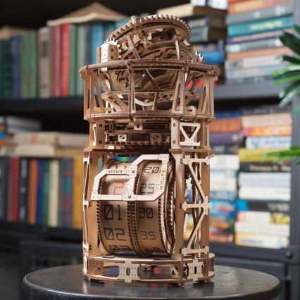 Ugears - 3D koka mehāniskā puzle Pulkstenis ar turbulonu