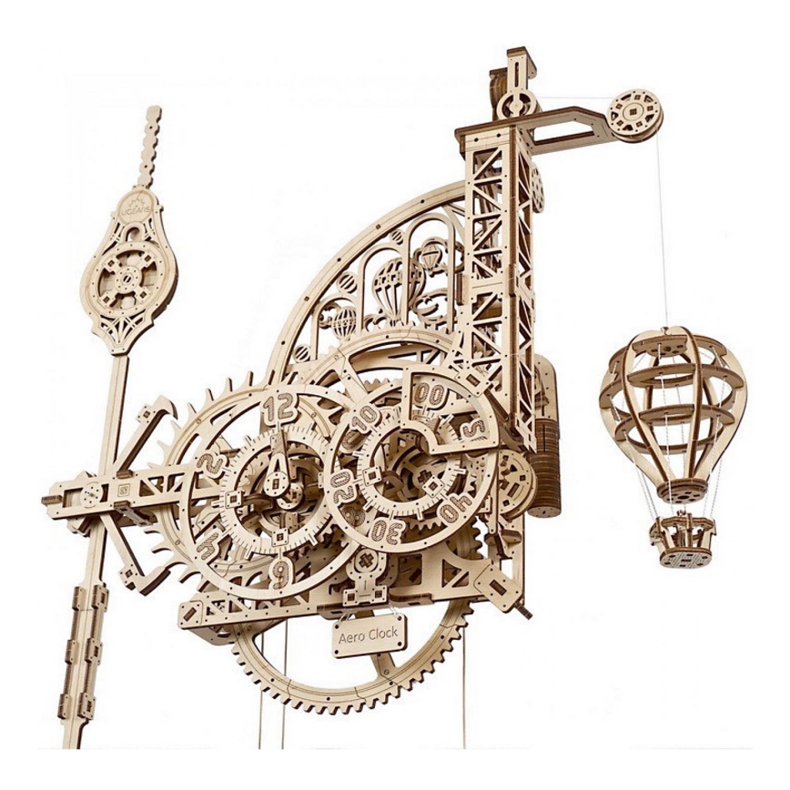 Ugears - 3D koka mehāniskā puzle Sienas pulkstenis Aero