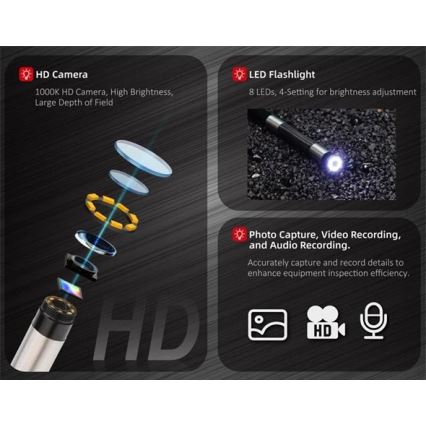 Uni-T - Boroskops 3,7 V 3000 mAh IP67 1 m