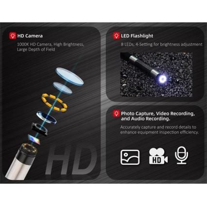 Uni-T - boroskops 3,7V 3000 mAh IP67 3m