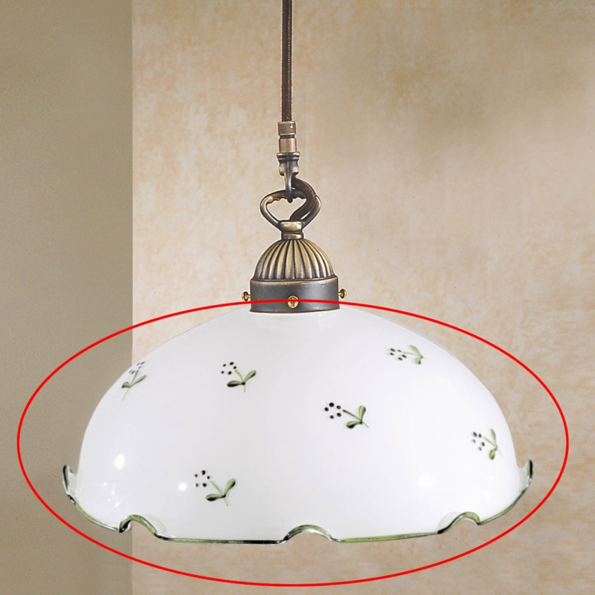 Universālais rezerves stikls NONNA E27, Ø 20 cm, balts/zaļš