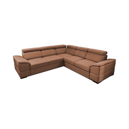 Universāls izvelkamais stūra dīvāns ar uzglabāšanas nodalījumu GRANADA, brūns