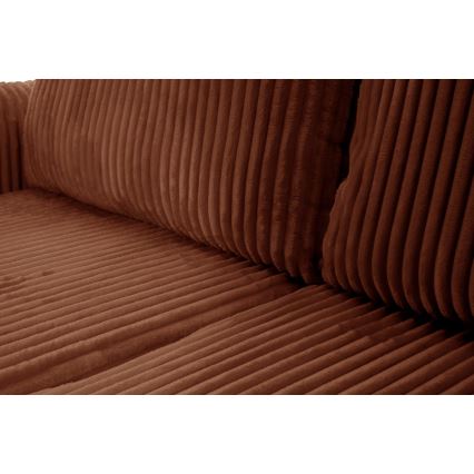 Universāla izvelkama L-veida stūra dīvāna ar uzglabāšanas nodalījumu FRIDA, brūna