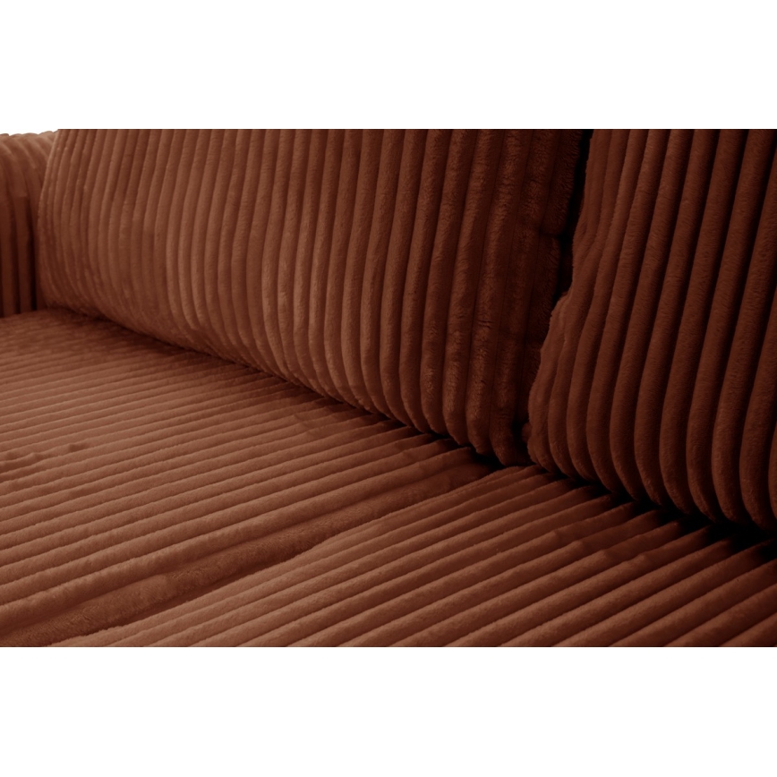 Universāla izvelkama L-veida stūra dīvāna ar uzglabāšanas nodalījumu FRIDA, brūna