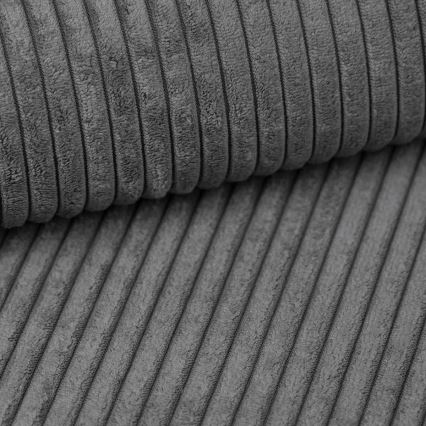 Universāls L veida stūra izvelkamais dīvāns SALVADA ar uzglabāšanas nodalījumu, tumši pelēks