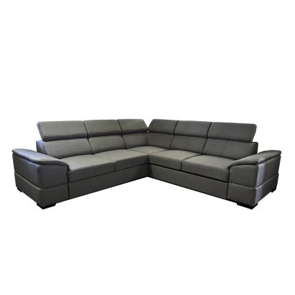 Universāls stūra izvelkams dīvāns ar uzglabāšanas nodalījumu GRANADA, tumši pelēks