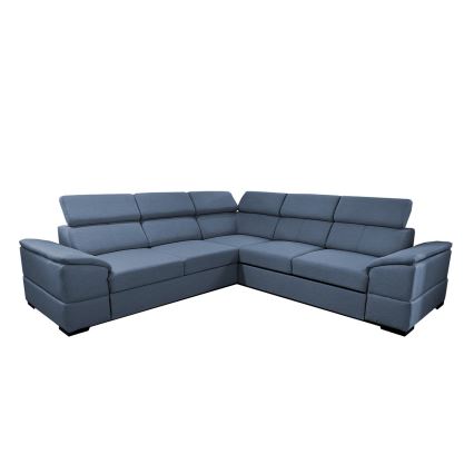 Universāla stūra izvelkamā dīvāngarnitūra ar uzglabāšanas nodalījumu GRANADA zila