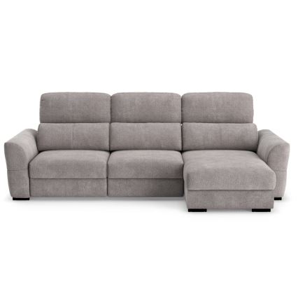 Universāls trīsvietīgs izvelkamais stūra dīvāns ar glabāšanas nodalījumu TRENTO taupe