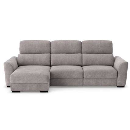 Universāls trīsvietīgs izvelkamais stūra dīvāns ar glabāšanas nodalījumu TRENTO taupe