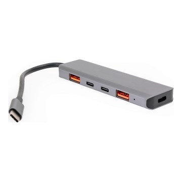USB-C dokstacija 5‑1 ar Power Delivery 100 W