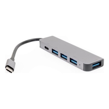 USB-C hub 5‑1 ar Power Delivery 100W
