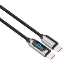 USB-C vads ar ekrānu 100W 1m