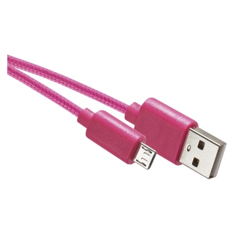 USB cable USB 2.0 A connector/USB B micro connector pink