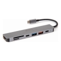 USB centrmezgls 7in1 Power Delivery 100W HDMI 4K