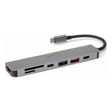 USB centrmezgls 7in1 Power Delivery 100W HDMI 4K
