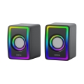 USB Skaļruņi ar RGB aizmugurējais apgaismojums 2x3W/5V melna