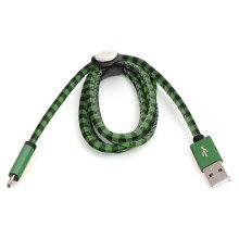 USB vads USB A / Micro USB savienotājs 1m zaļš