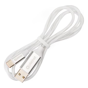 USB vads USB-A / USB-C savienotājs ar LED aizmugurējais apgaismojums 18W 1m balta