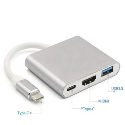 USB‑C 3 vienā koncentrators ar 100 W Power Delivery un 4K HDMI