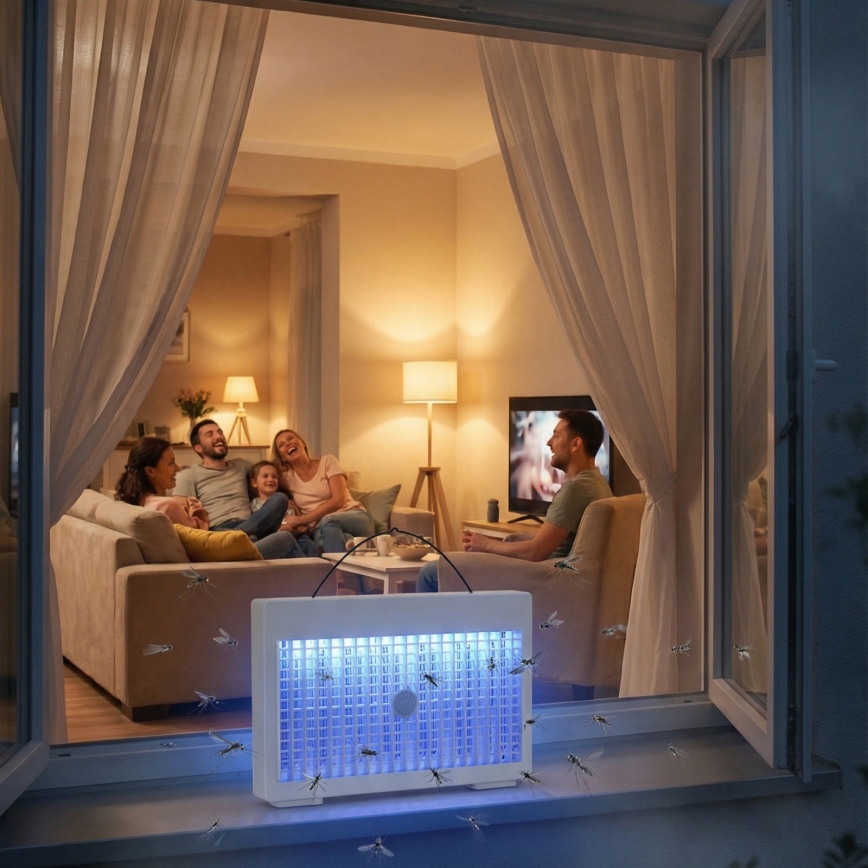 UV uzlādējamā kukaiņu lampa 1200 mAh/5V balta