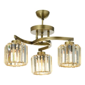 Uz virsmas montējama griestu lampa CRYSTALLINE 3xE27/40W/230V bronzas krāsā