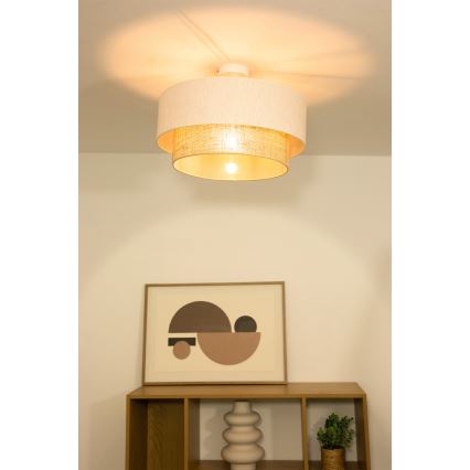 Uz virsmas montējamā griestu lampa NATIA 1xE27/60W/230V balta/brūna