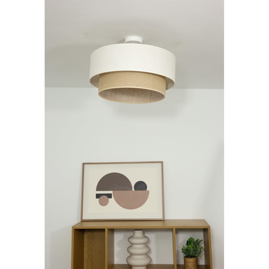Uz virsmas montējamā griestu lampa NATIA 1xE27/60W/230V balta/brūna