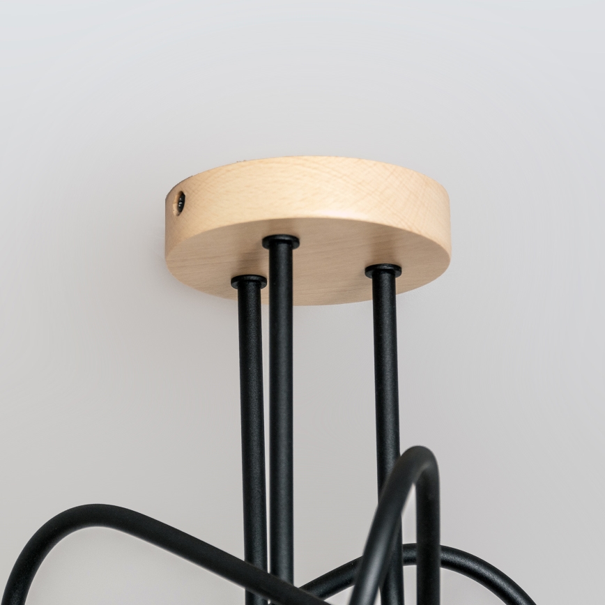 Uz virsmas montējamā griestu lampa OXFORD, 3xE27/15W/230V, priede/melna