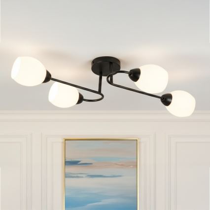 Uz virsmas montējamā griestu lustra KING, 4xE27/15W/230V, melna