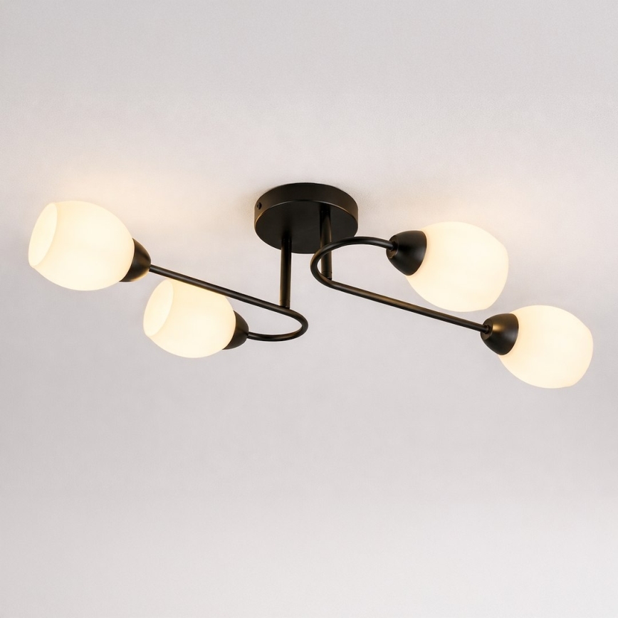 Uz virsmas montējamā griestu lustra KING, 4xE27/15W/230V, melna